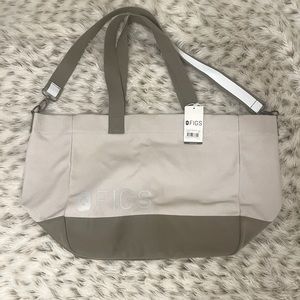 NWT FIGS Reflective Laminated Tote in Tan!